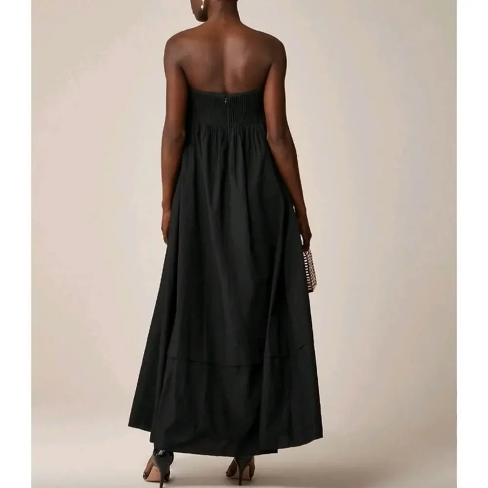 NWT J. Crew Collection Strapless Notched Maxi Formal Gown Dress Black 8